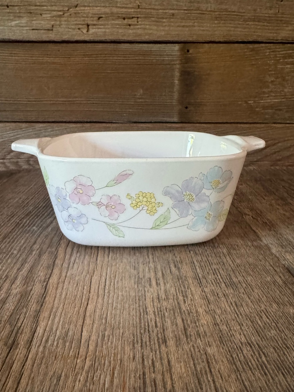 Floral Ceramic Baking Dish in Pastel Colors